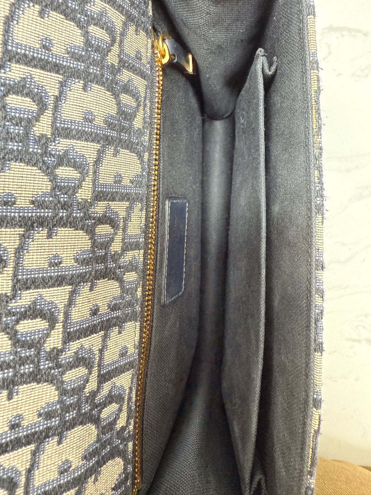Dior - 30 Montaigne Flap Bag - Dior Oblique jacquard canvas with leather trim - Blue - (medium)