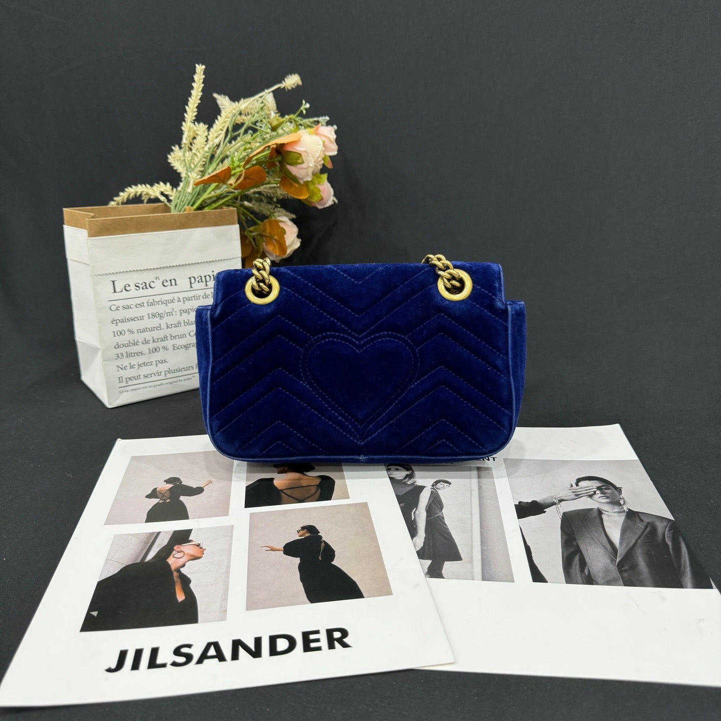 Gucci - GG Marmont Mini - Velvet - Blue - (mini)