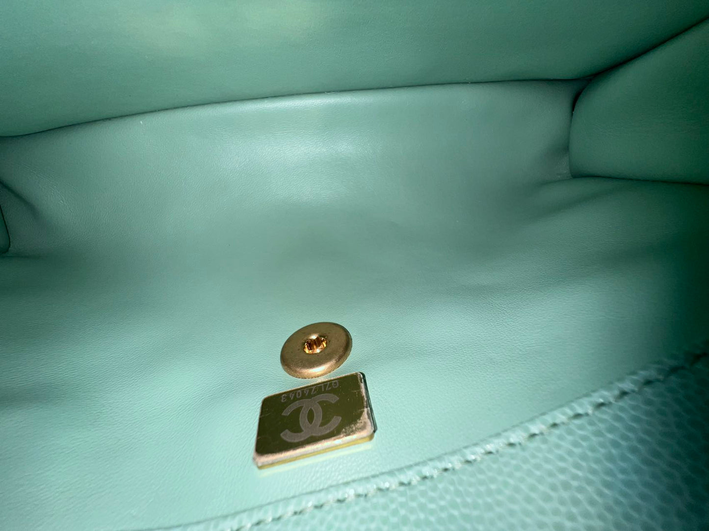 Chanel - Coco Handle Flap Bag - Grained calfskin leather - Pastel Green with Gold-Tone Hardware - (Small)