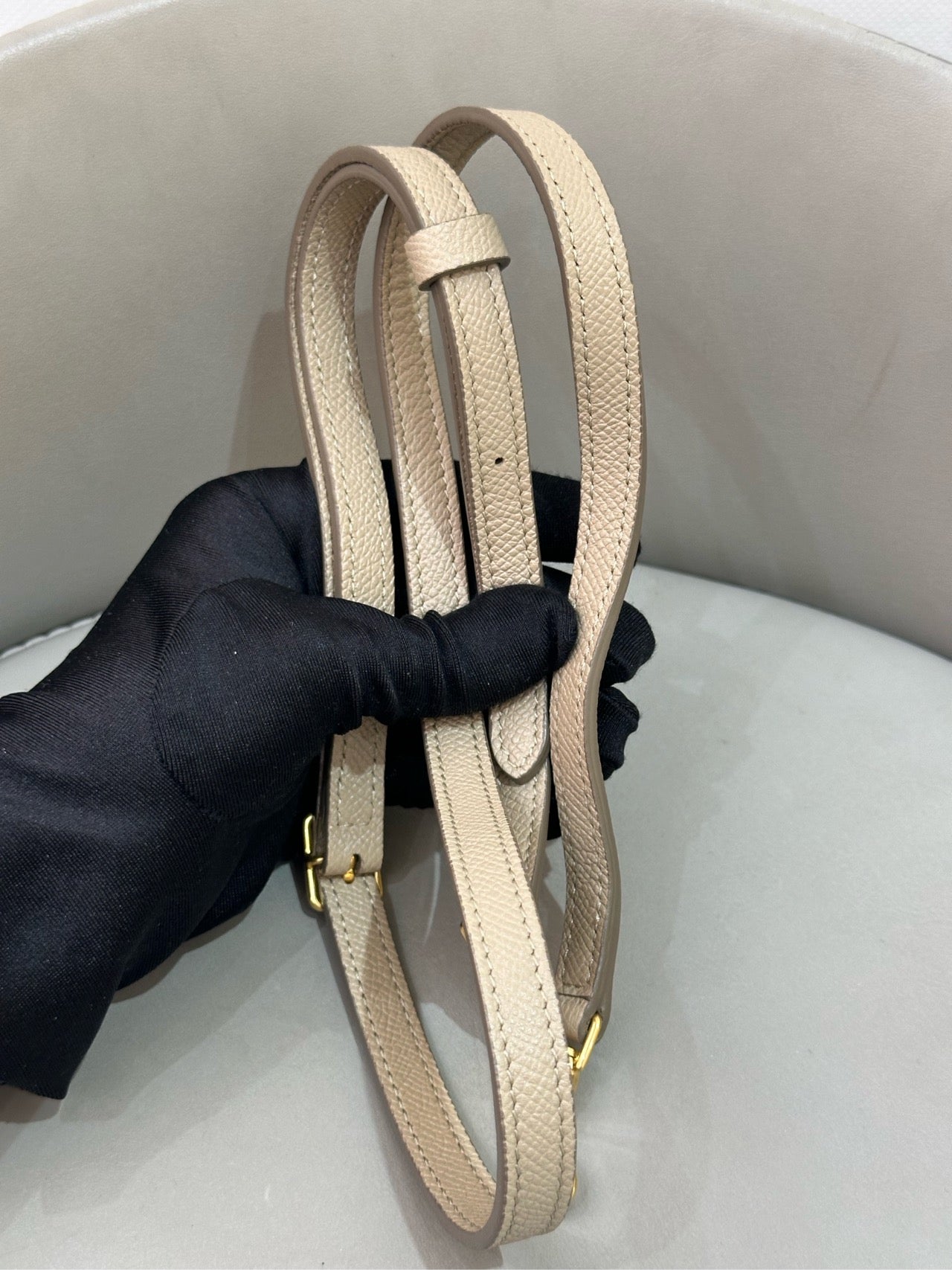 Celine - Belt Nano - Grained calfskin leather - Grey - (mini)
