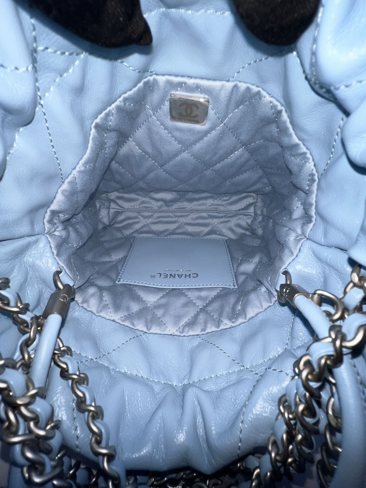 Chanel - 22 Bag Mini - Shiny calfskin leather - Blue - (mini)