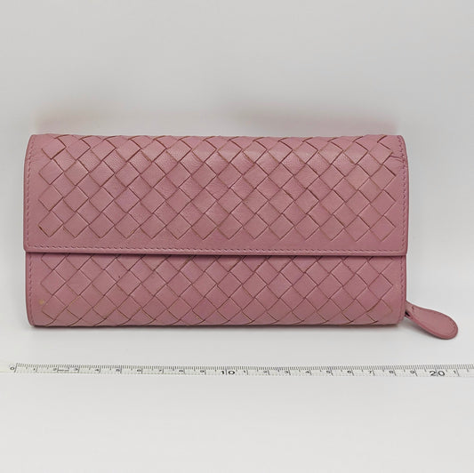 Bottega Veneta - Long Woven Wallet - Leather - Pink - (medium)