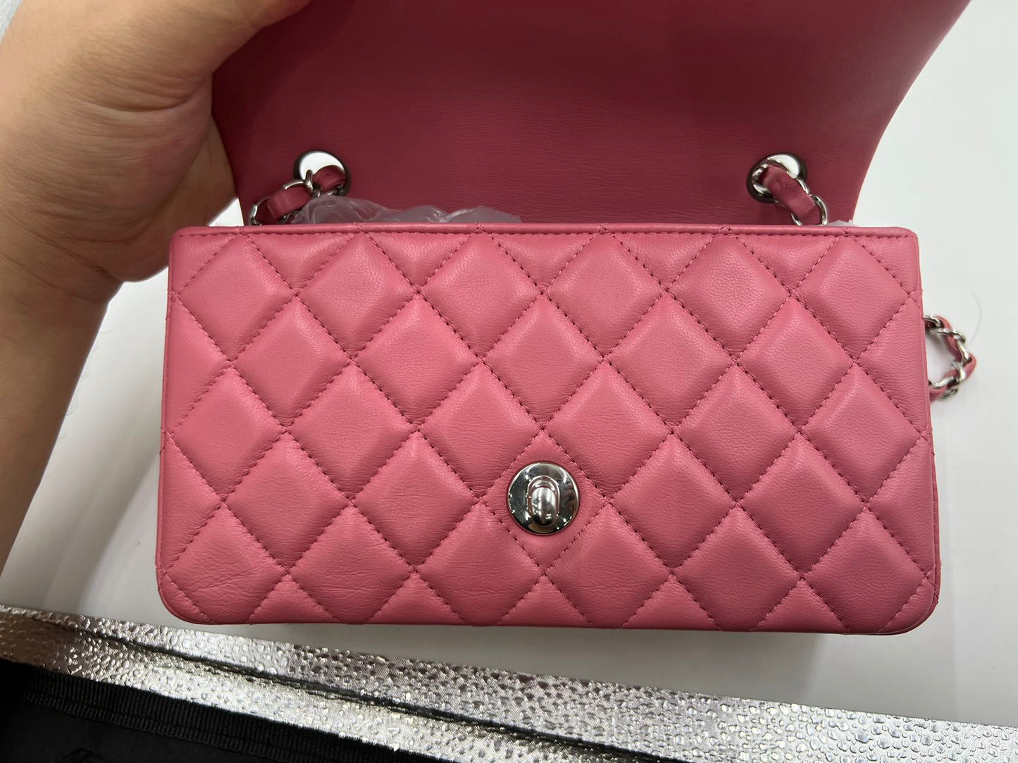 Chanel - Classic Flap (Rectangular Mini) - Lambskin leather - Pink - (mini)