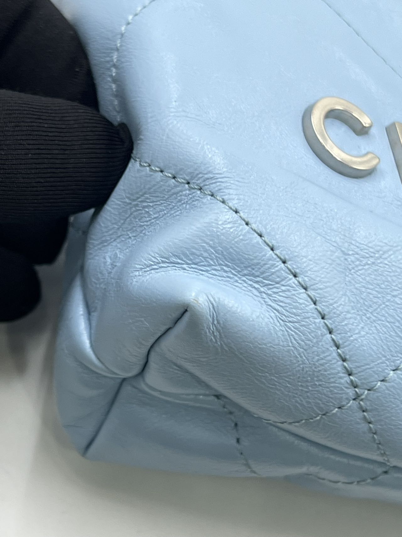 Chanel - 22 Bag Mini - Shiny calfskin leather - Blue - (mini)