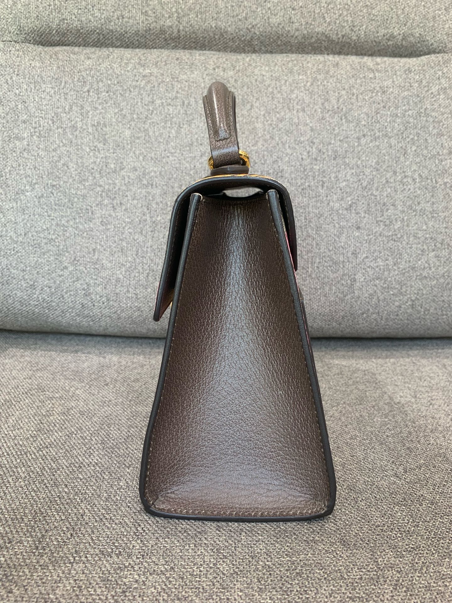 Gucci - Padlock Top Handle Bag - GG Supreme coated canvas with brown textured leather trim - Multicolour - (medium)
