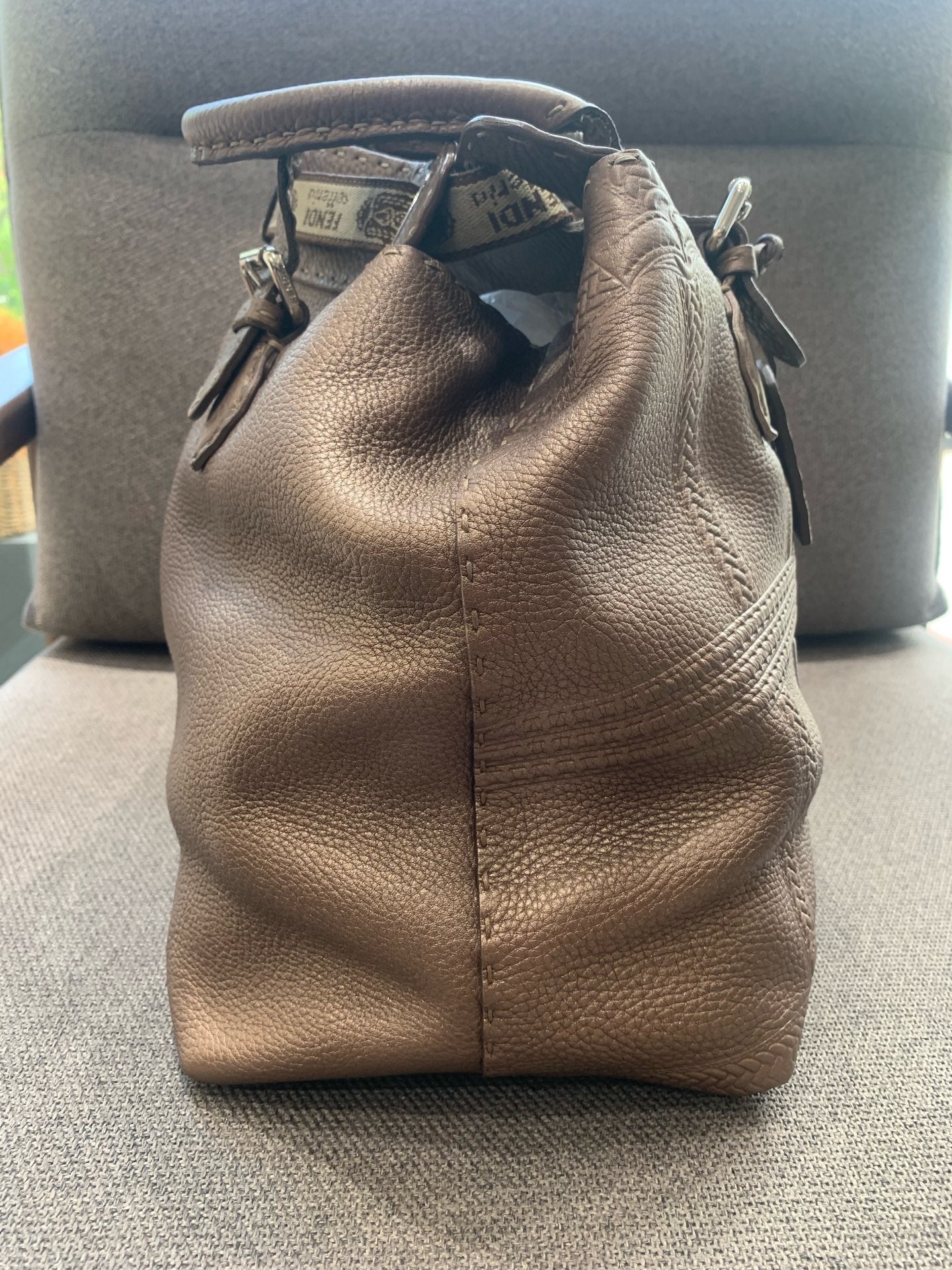 Fendi - Selleria War Horse Limited Edition - Pebbled metallic leather - Metallic Bronze - (Large)