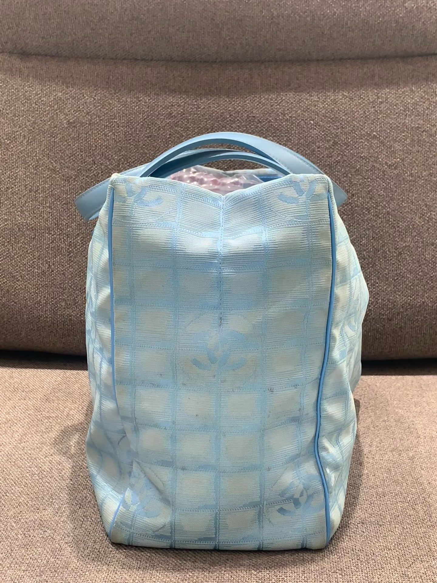Chanel - New Travel Line Tote - Cloth with leather handles - Blue - (medium)
