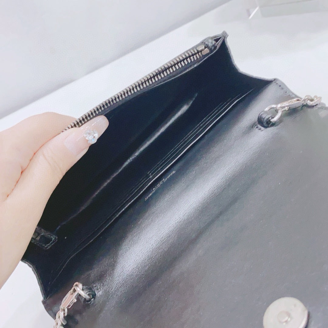 Saint Laurent - Kate Tassel Chain Bag - Leather - Black with Silver-tone Hardware - (mini)