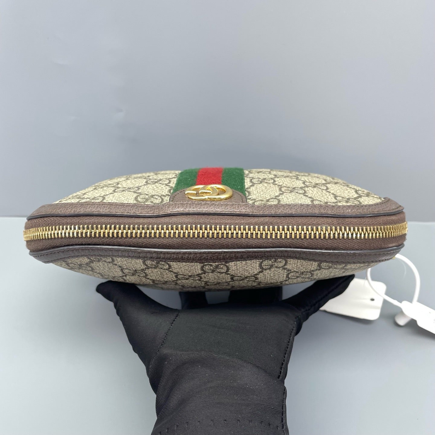 Gucci - Ophidia Cosmetic Pouch - GG Supreme canvas with leather trim - Brown - (small)