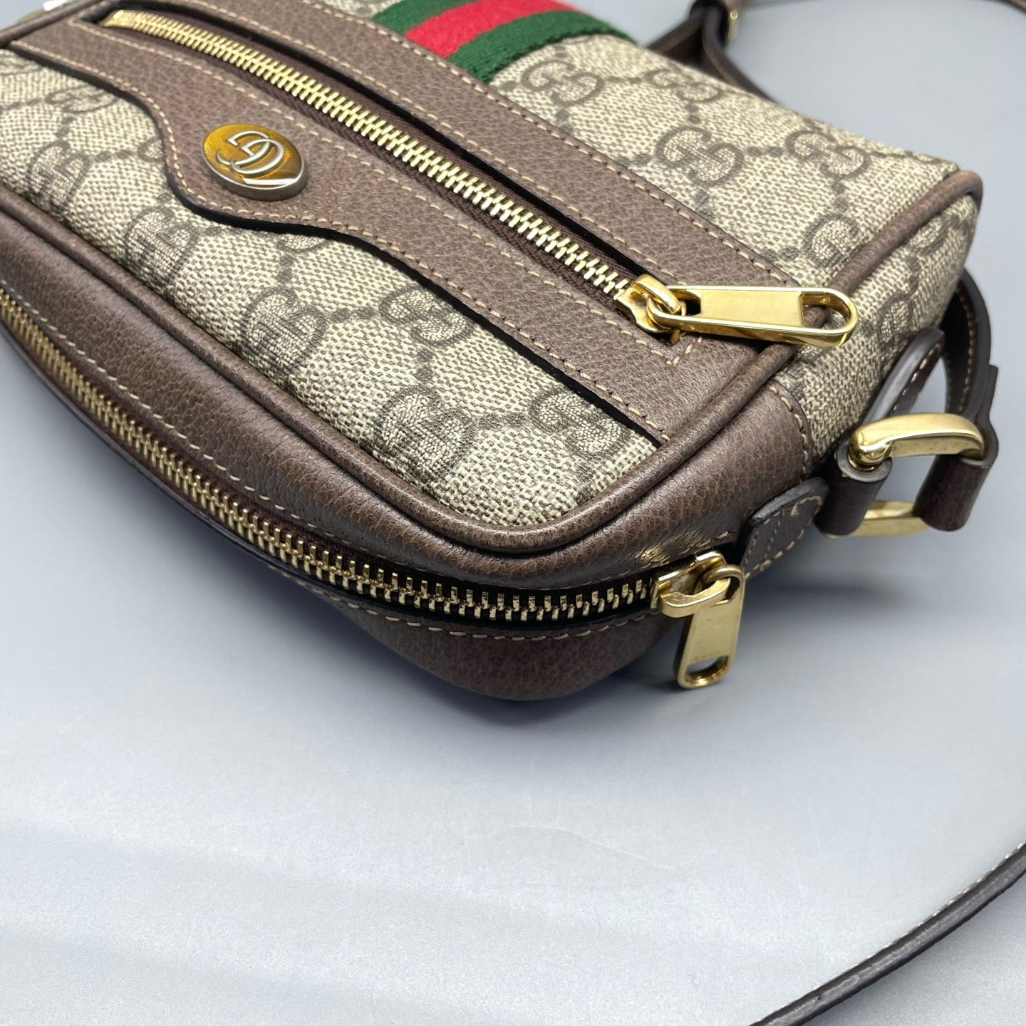 Gucci - Ophidia GG Supreme Camera Bag - GG Supreme canvas with leather trim - Brown - (mini)