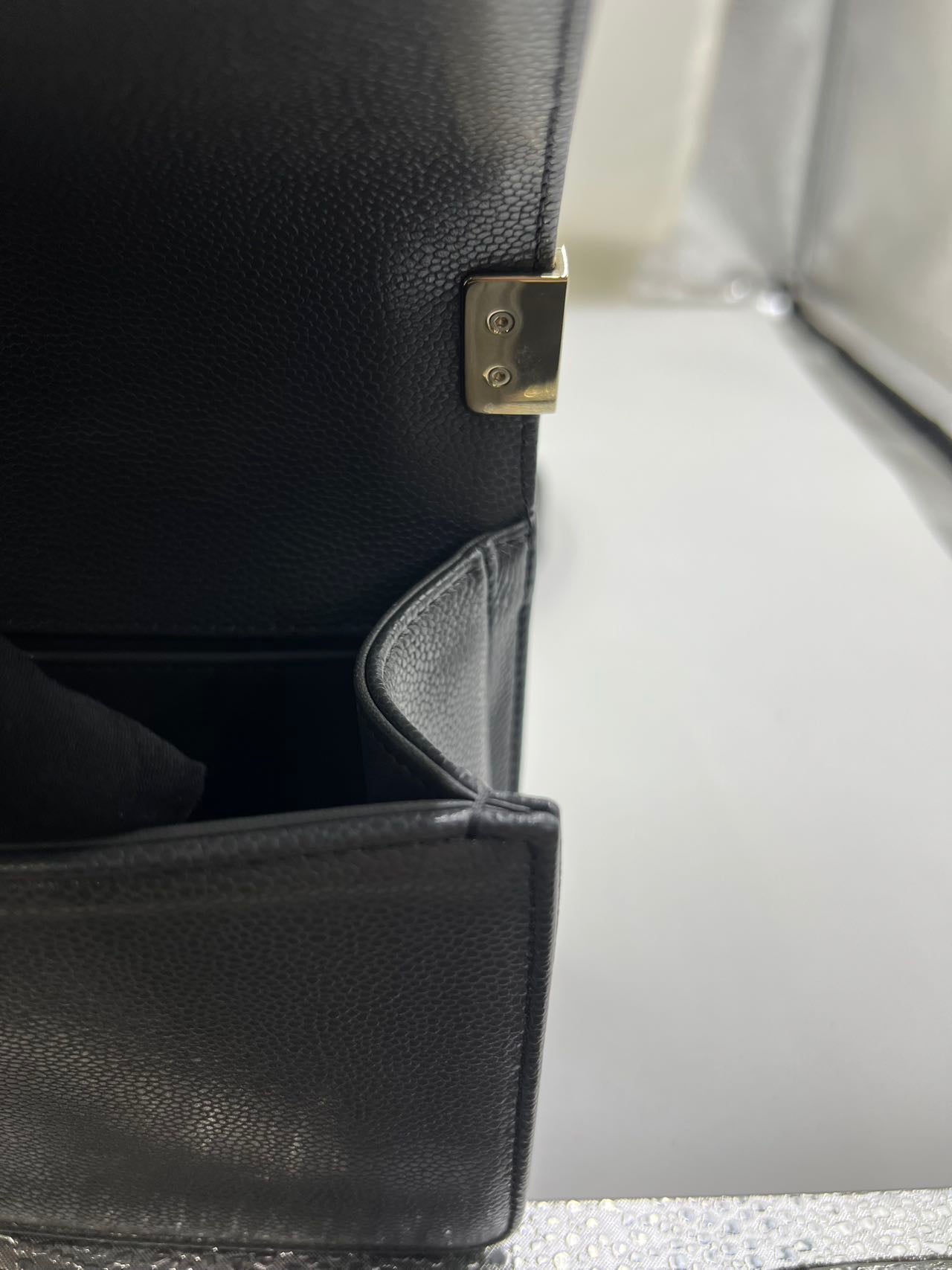 Chanel - Boy Bag - Caviar leather - Grey with Gold-Tone Hardware - (Small)
