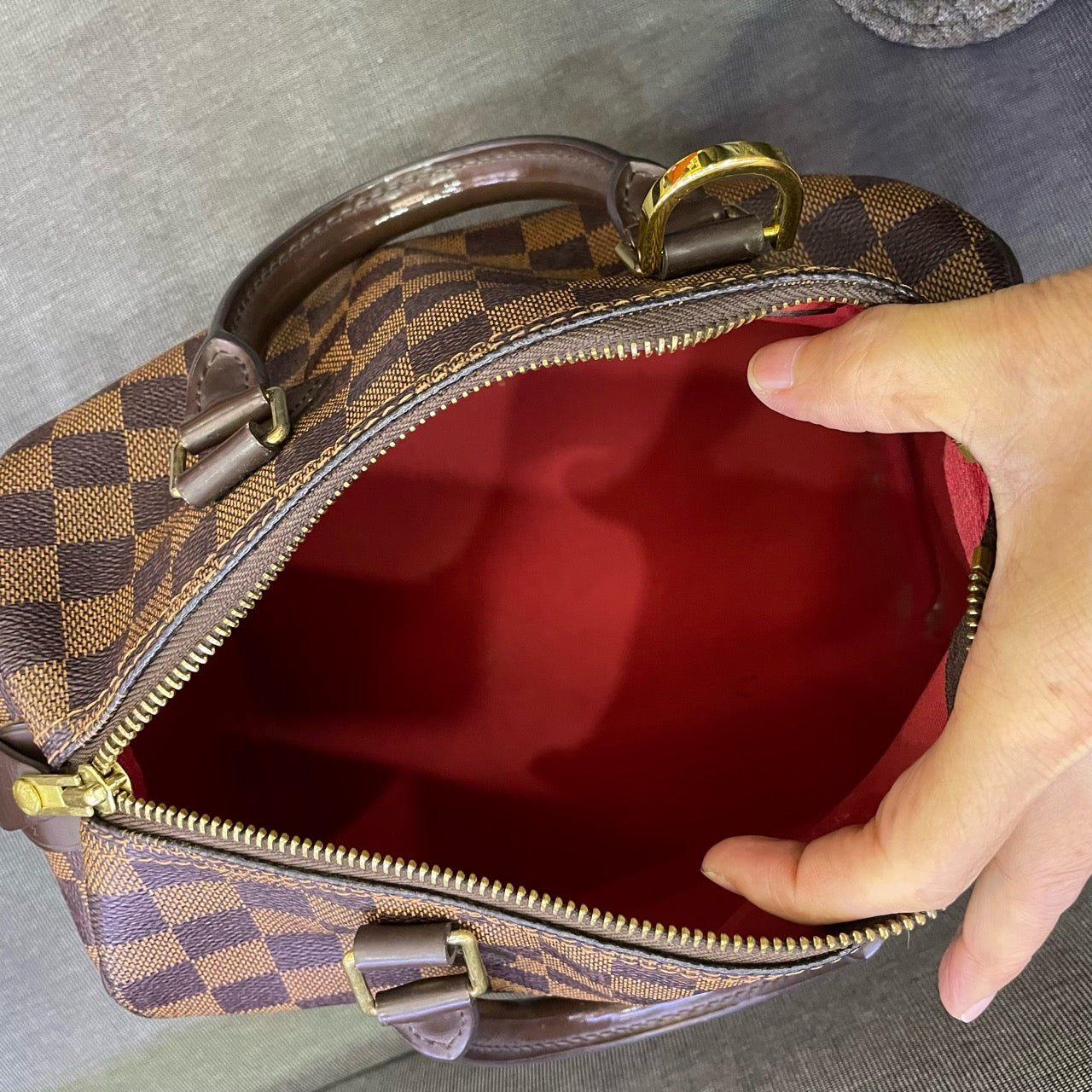 Louis Vuitton - Speedy 25 - Damier Ebene coated canvas with leather trim - Brown - (Small)