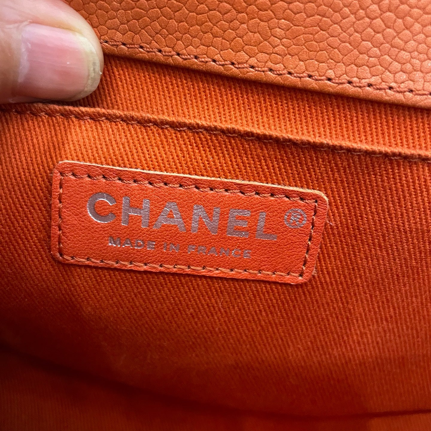 Chanel - Boy Bag - Grained calfskin leather - Orange with Ruthenium-Tone Hardware - (mini)