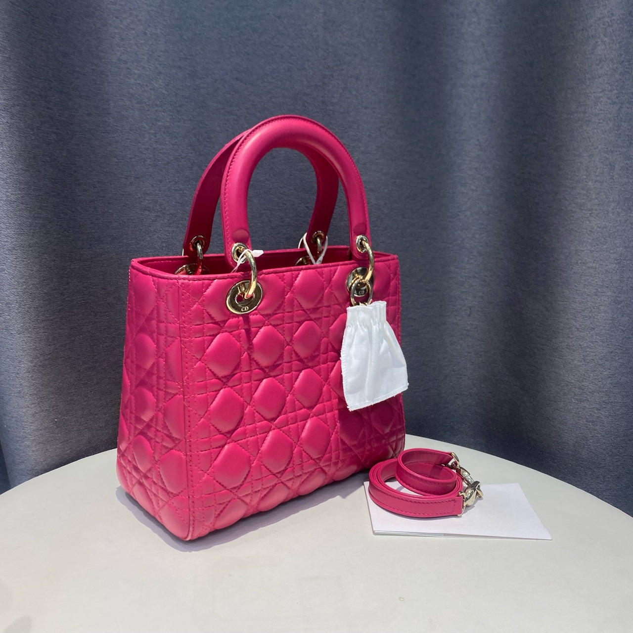 Dior - Lady Dior - Leather - Pink - (medium)