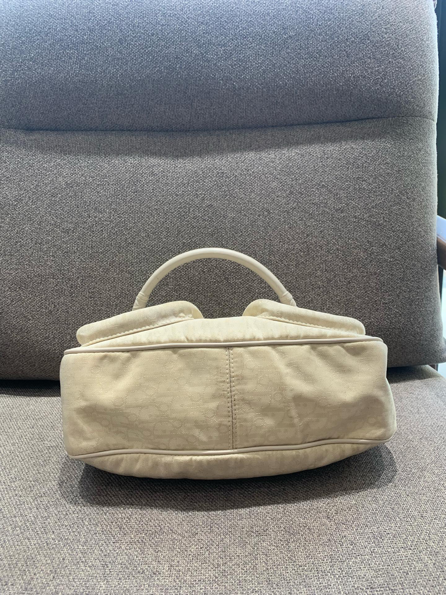 Dior - Diorissimo Canvas Braided Handle Shoulder Bag - Diorissimo canvas with leather trim - Beige with light beige accents - (Medium)