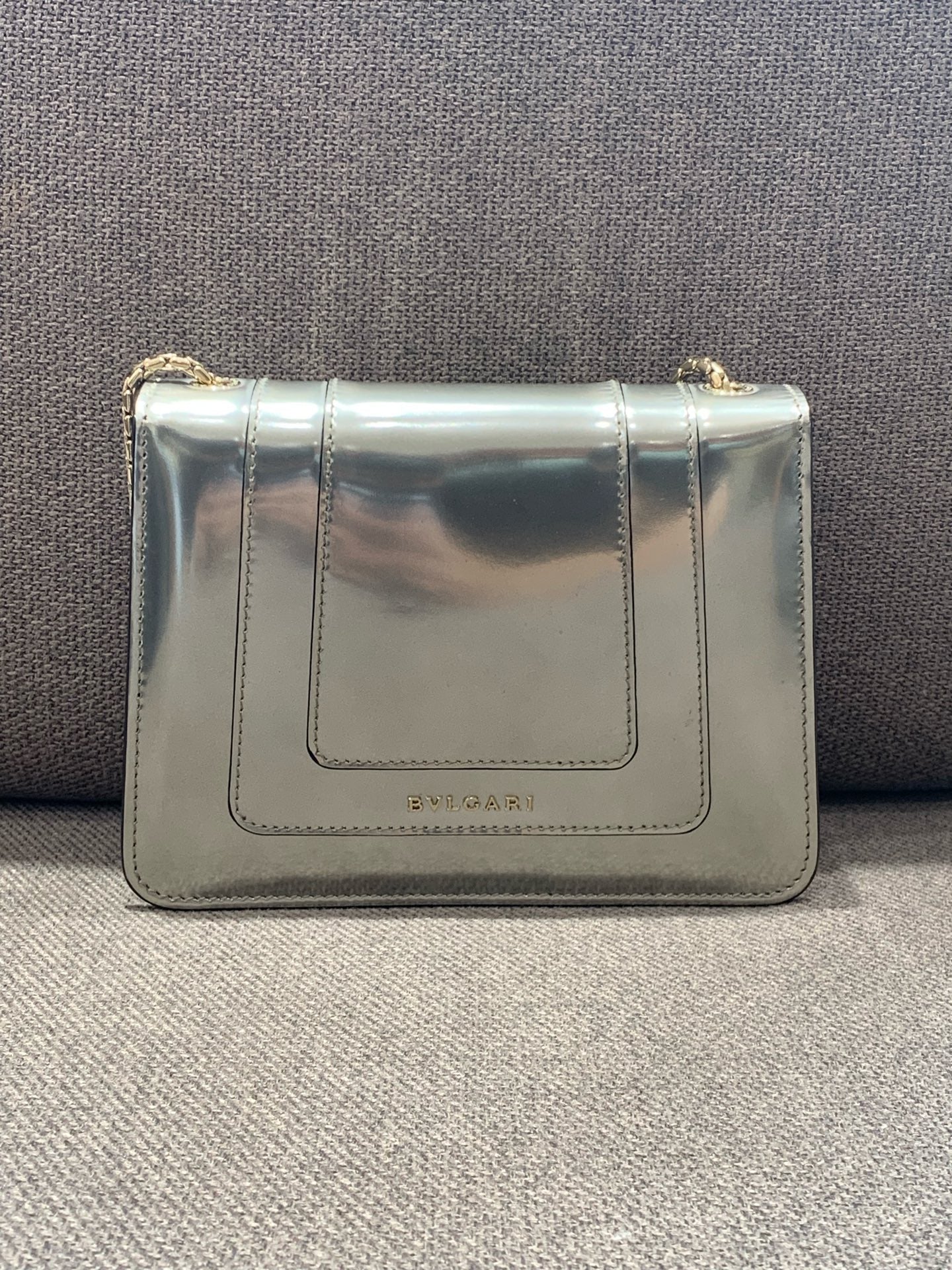Bvlgari - Serpenti Forever Flap Bag - Patent leather - Silver - (Mini)