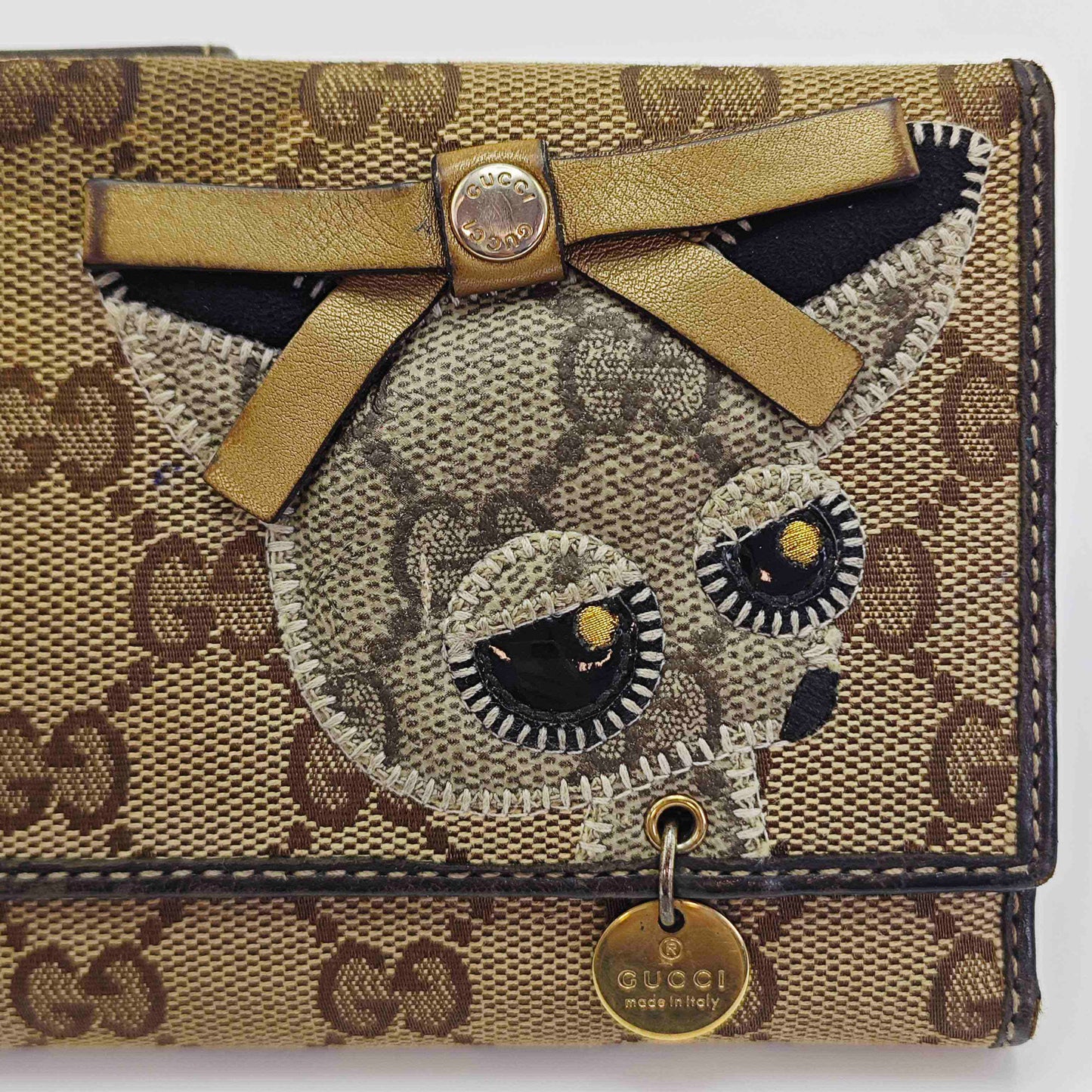 Gucci - Dog Head Long Wallet - Coated canvas with leather trim - Beige and Brown - (medium)