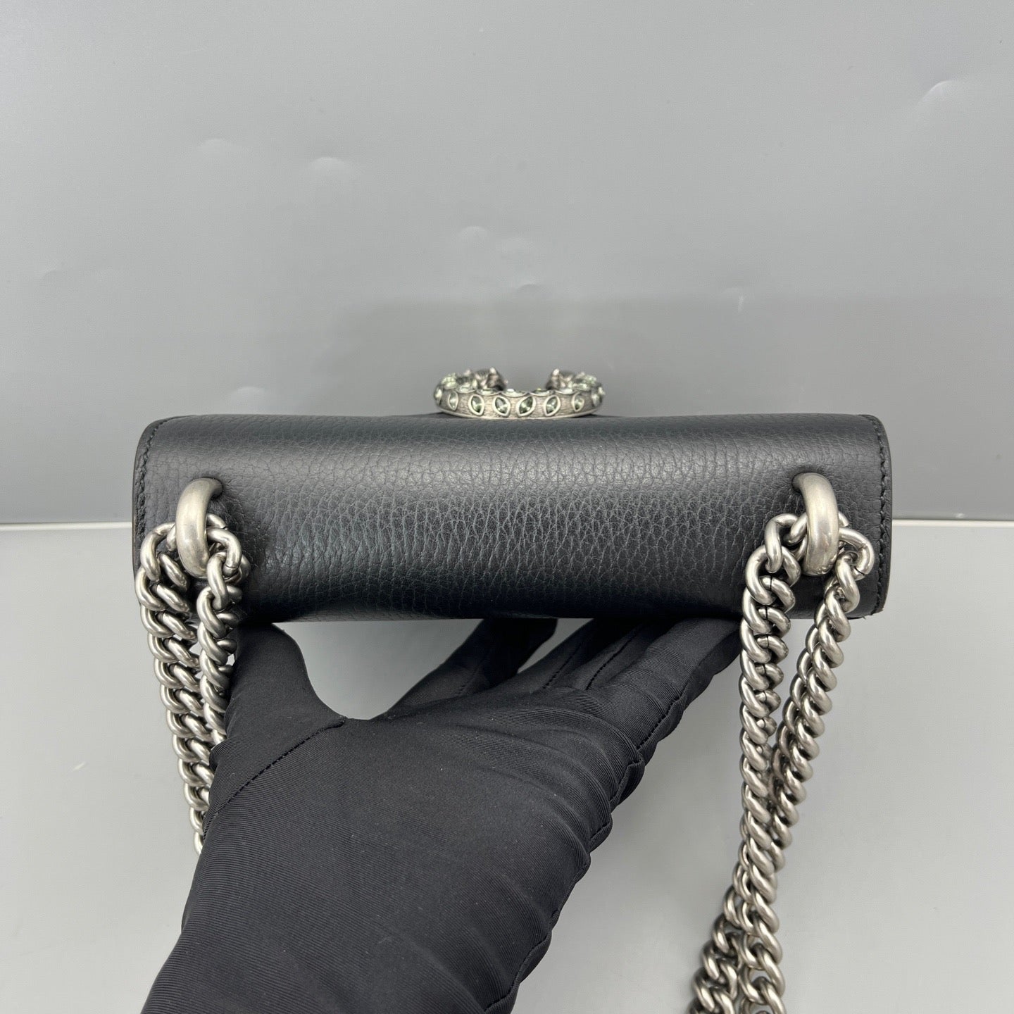 Gucci - Dionysus Small Shoulder Bag - Pebbled leather - Black - (Small)