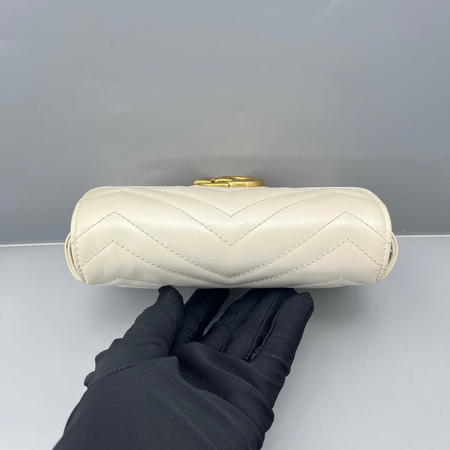 Gucci - Marmont Super Mini - Leather - White with Gold-Tone Hardware - (mini)