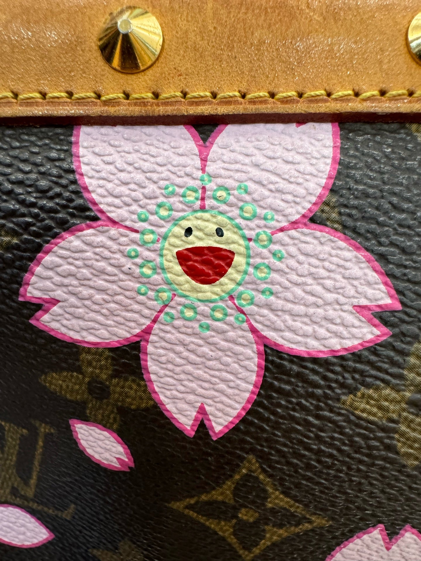 Louis Vuitton - Takashi Murakami Cherry Blossom Pochette Accessoires - Monogram canvas with vachetta leather trim - Brown - (Mini)