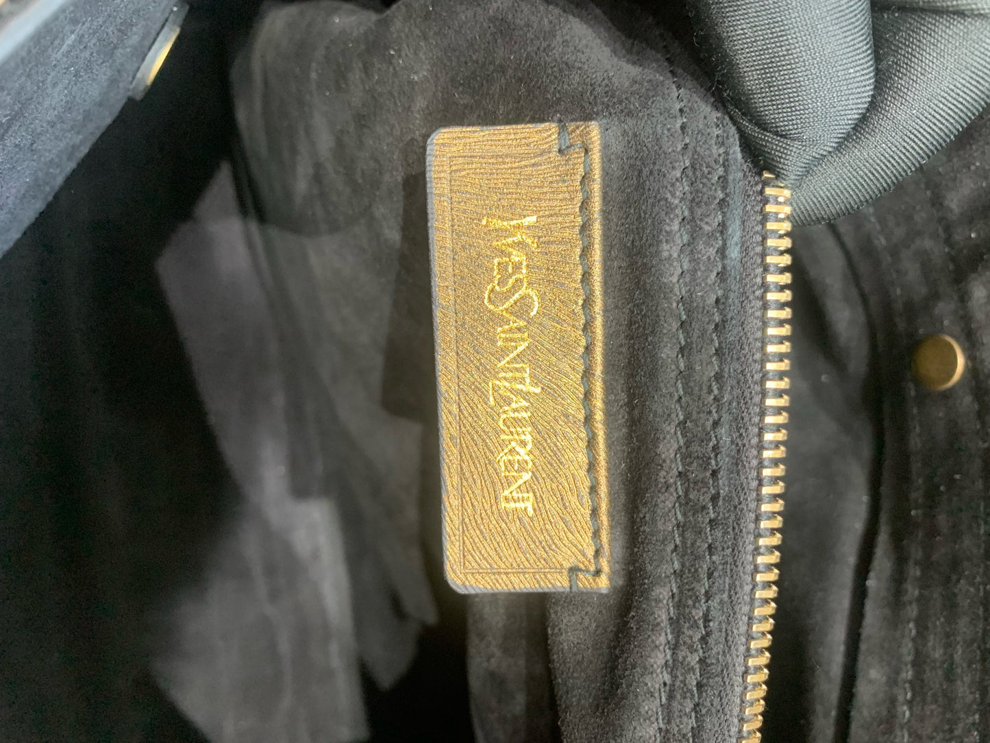 Yves Saint Laurent - Muse - Pony-style calfskin with leather trim - Gold with Black trim - (Medium)