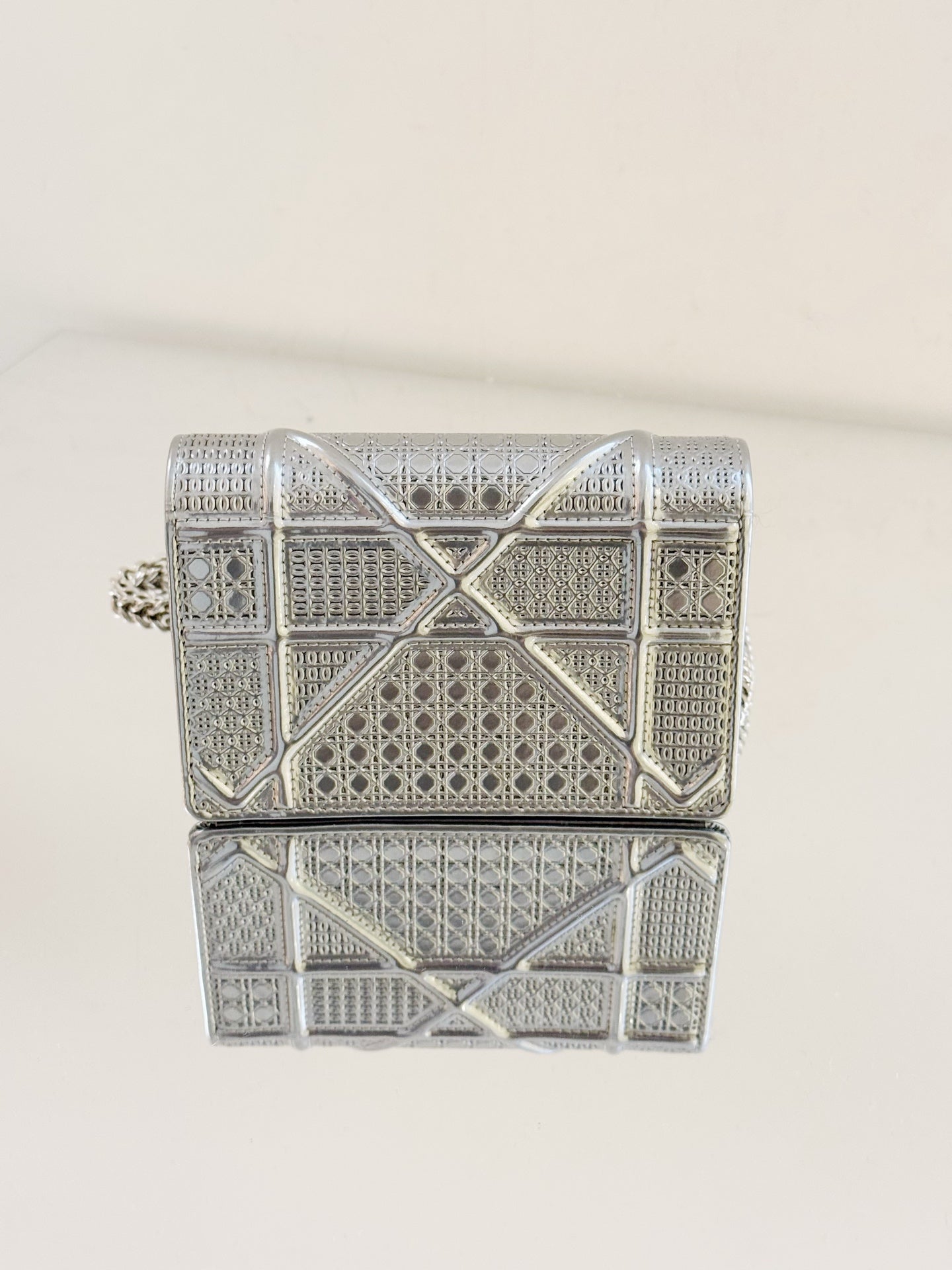 Dior - AMA Shield Mini Bag - Metallic leather - Silver - (mini)