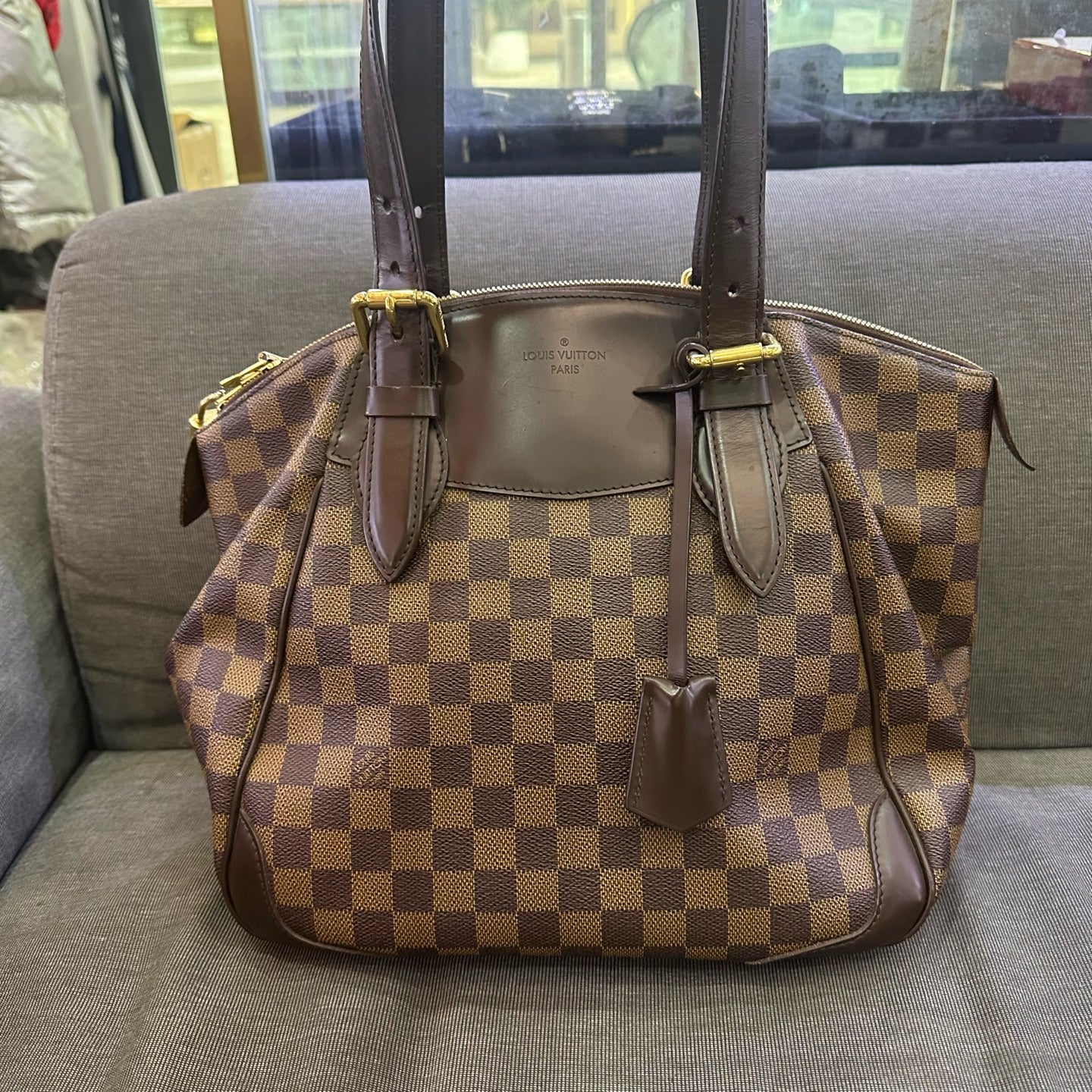 Louis Vuitton - Verona MM - Damier Ebene canvas with leather trim - Brown - (Medium)