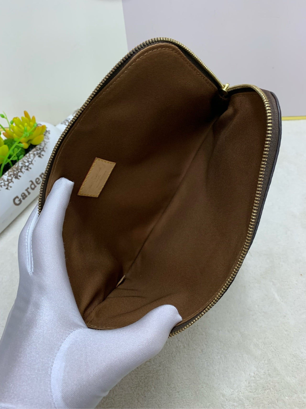 Louis Vuitton - Pochette Accessoires - Monogram coated canvas with natural cowhide leather trim - Brown - (small)