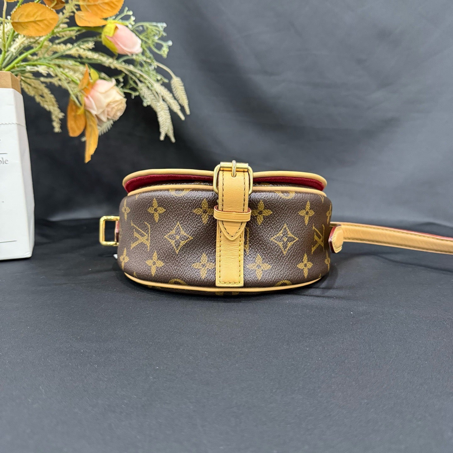 Louis Vuitton - Mini Saddle Bag - Monogram coated canvas with natural cowhide leather trim - Brown - (mini)