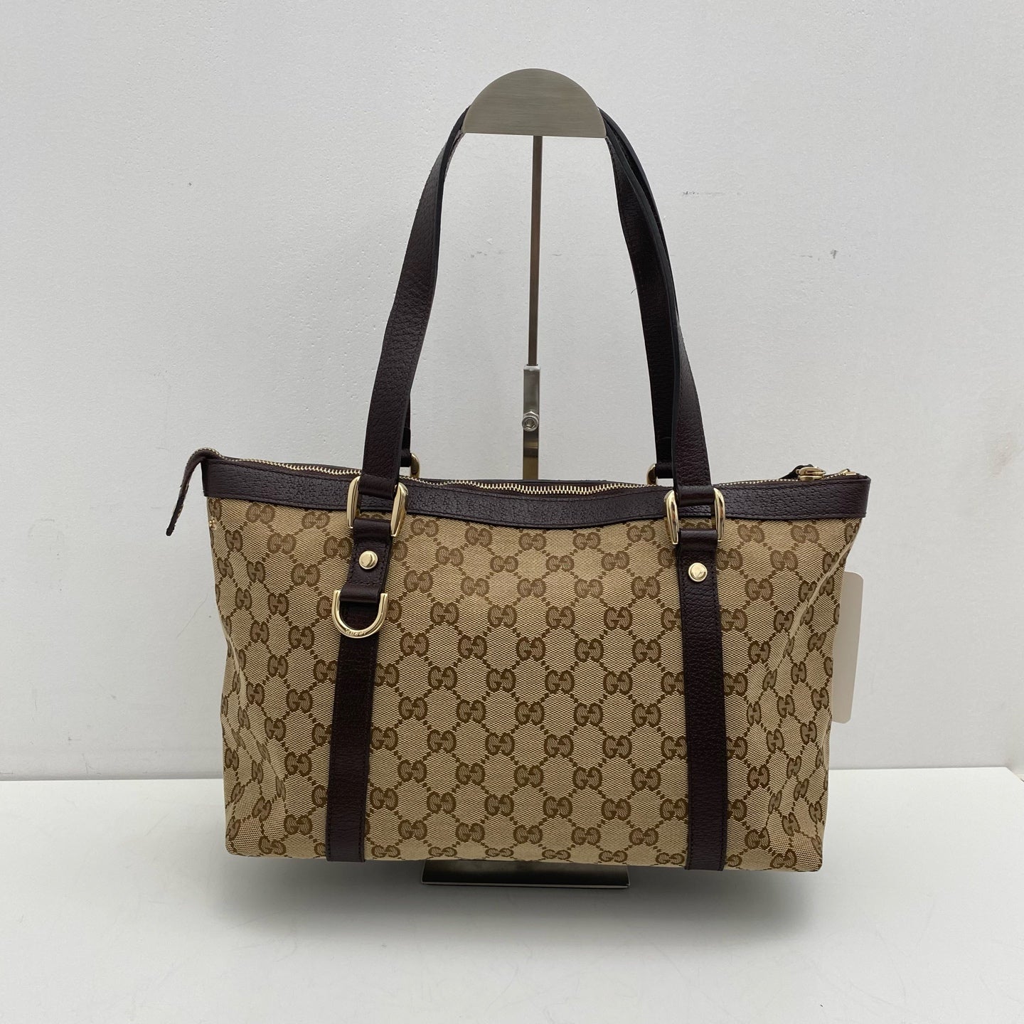Gucci - GG Canvas Tote 002571803 - Canvas and Leather - Brown - (Medium)