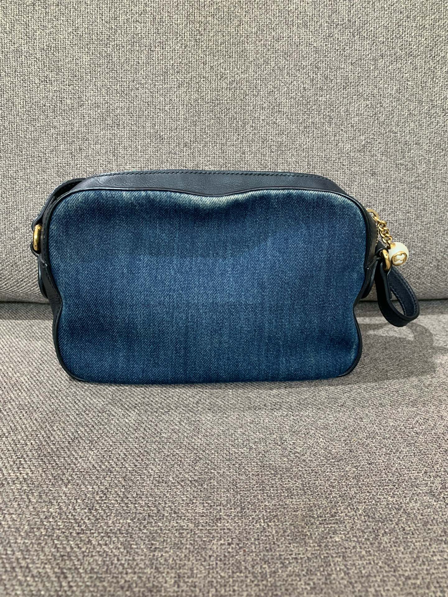 Gucci - Tiger Floral Embroidered Camera Bag - Denim and Leather - Blue - (small)