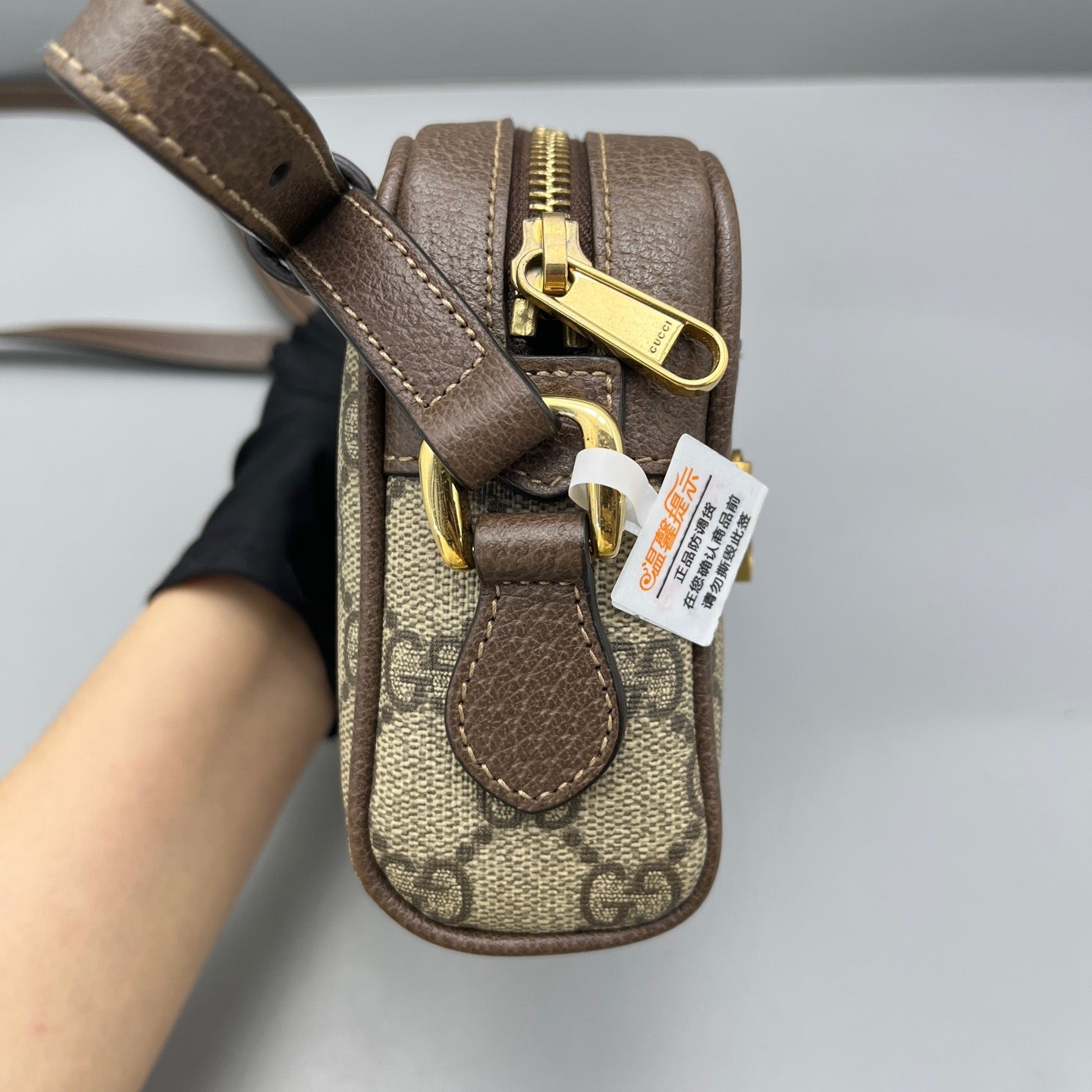 Gucci - Ophidia GG Camera Bag - GG Supreme canvas with leather trim - Brown - (mini)