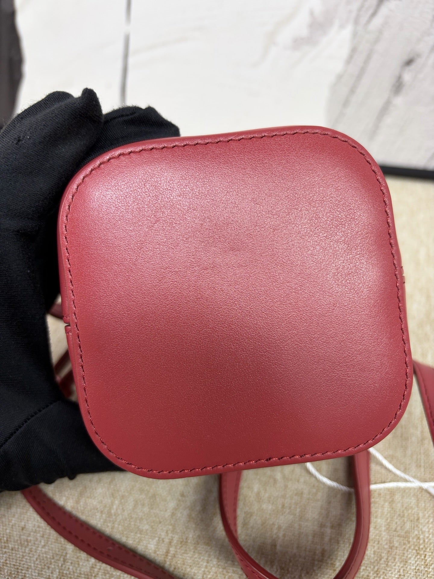 Celine - Triomphe Small Box - Calfskin leather - Burgundy - (mini)