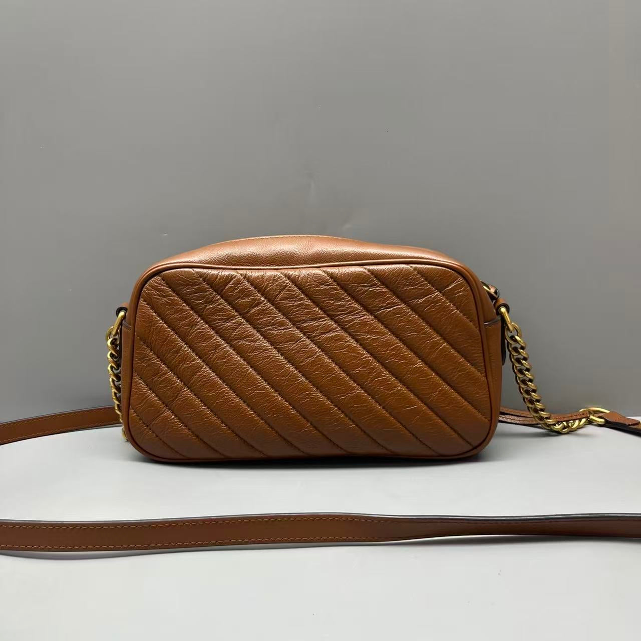 Gucci - GG Marmont Small Camera Bag - Leather - Brown - (small)