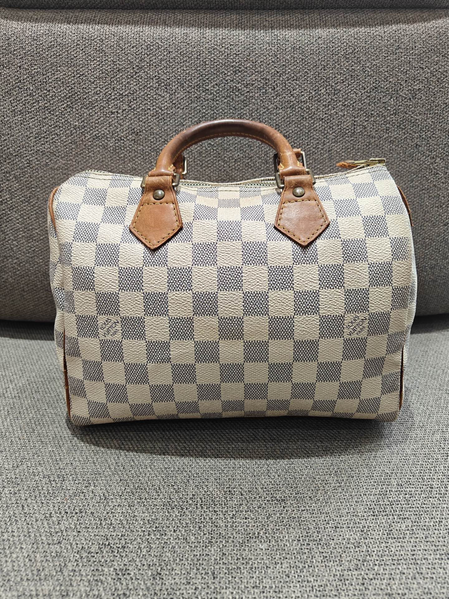 Louis Vuitton - Speedy 25 - Coated canvas with natural cowhide leather trim - White - (Small)