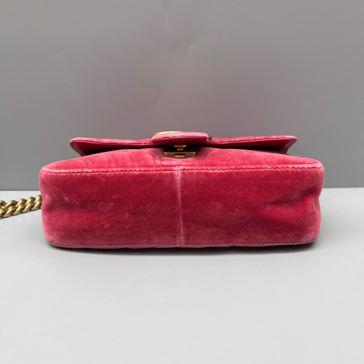Gucci - GG Marmont Matelassé Small Chain Shoulder Bag - Velvet - Pink - (Small)