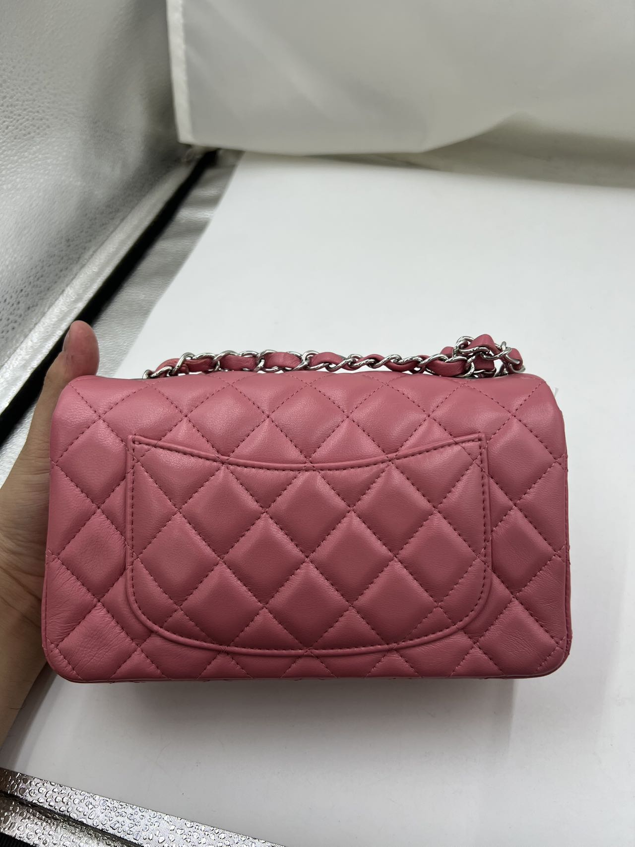 Chanel - Classic Flap (Rectangular Mini) - Lambskin leather - Pink - (mini)