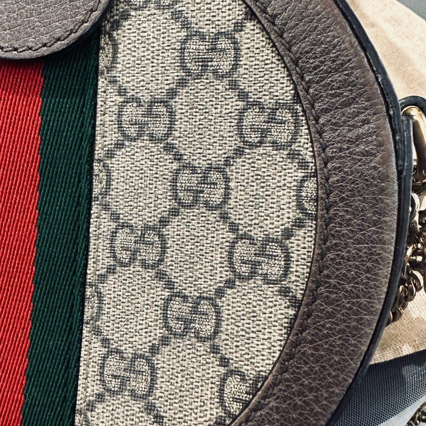 Gucci - Ophidia Round Mini Shoulder Bag - GG Supreme canvas with Leather trim - Brown - (mini)