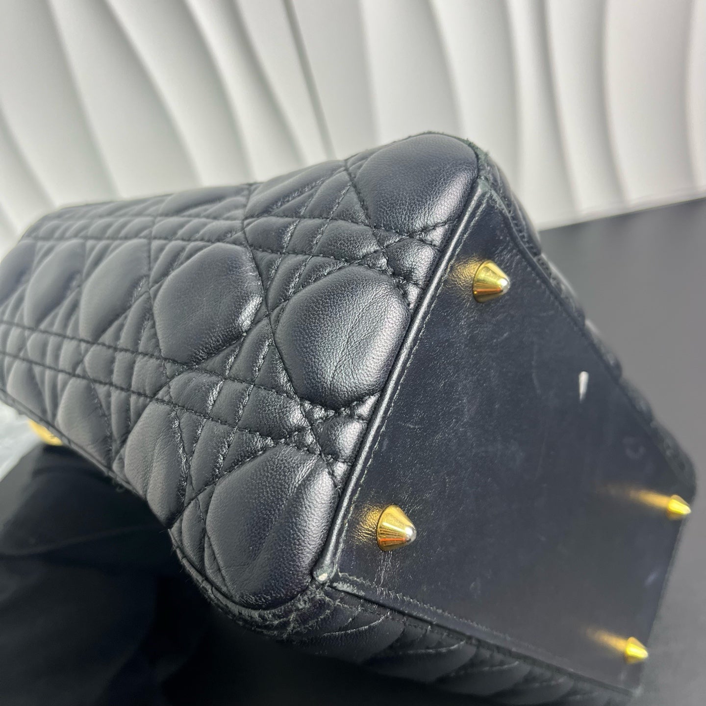 Dior - Lady Dior Bag - Lambskin leather - Black - (Medium)