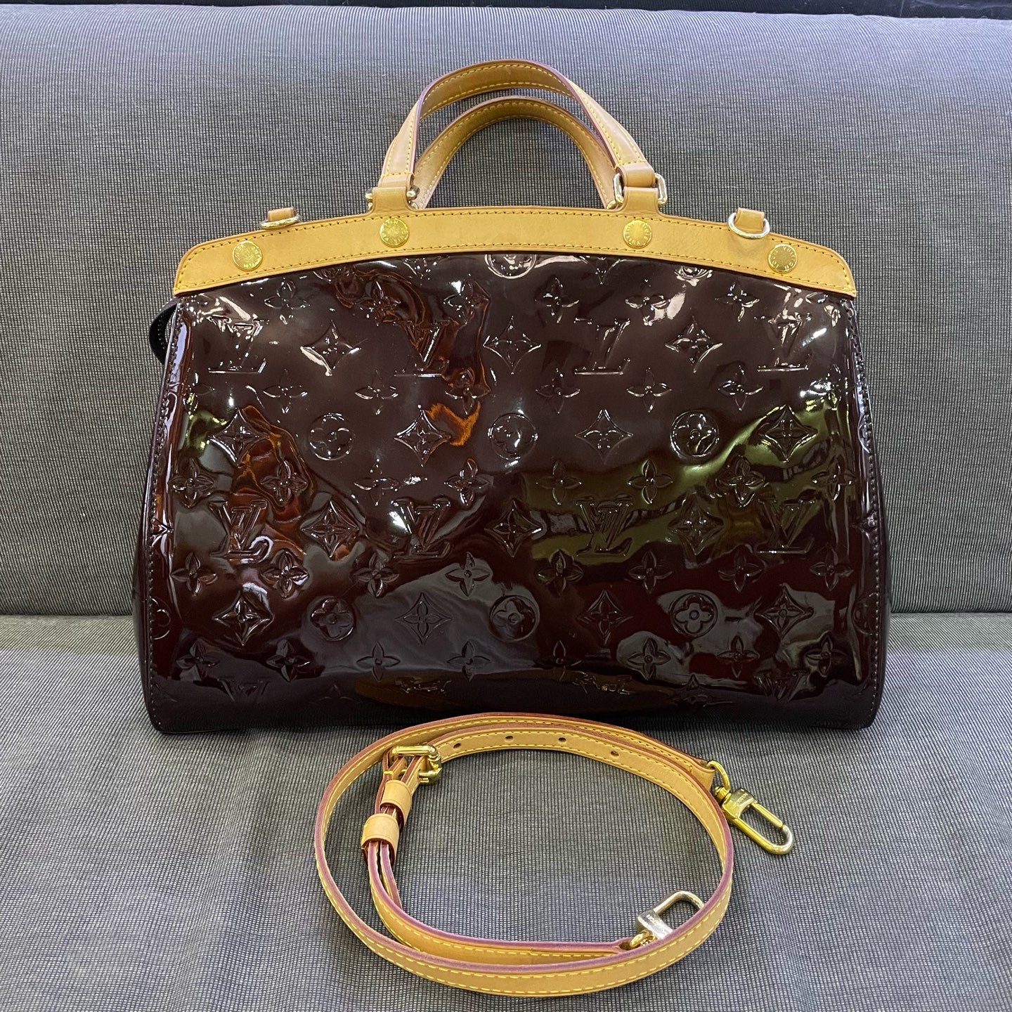 Louis Vuitton - Doctors Bag - Patent leather - Burgundy - (medium)