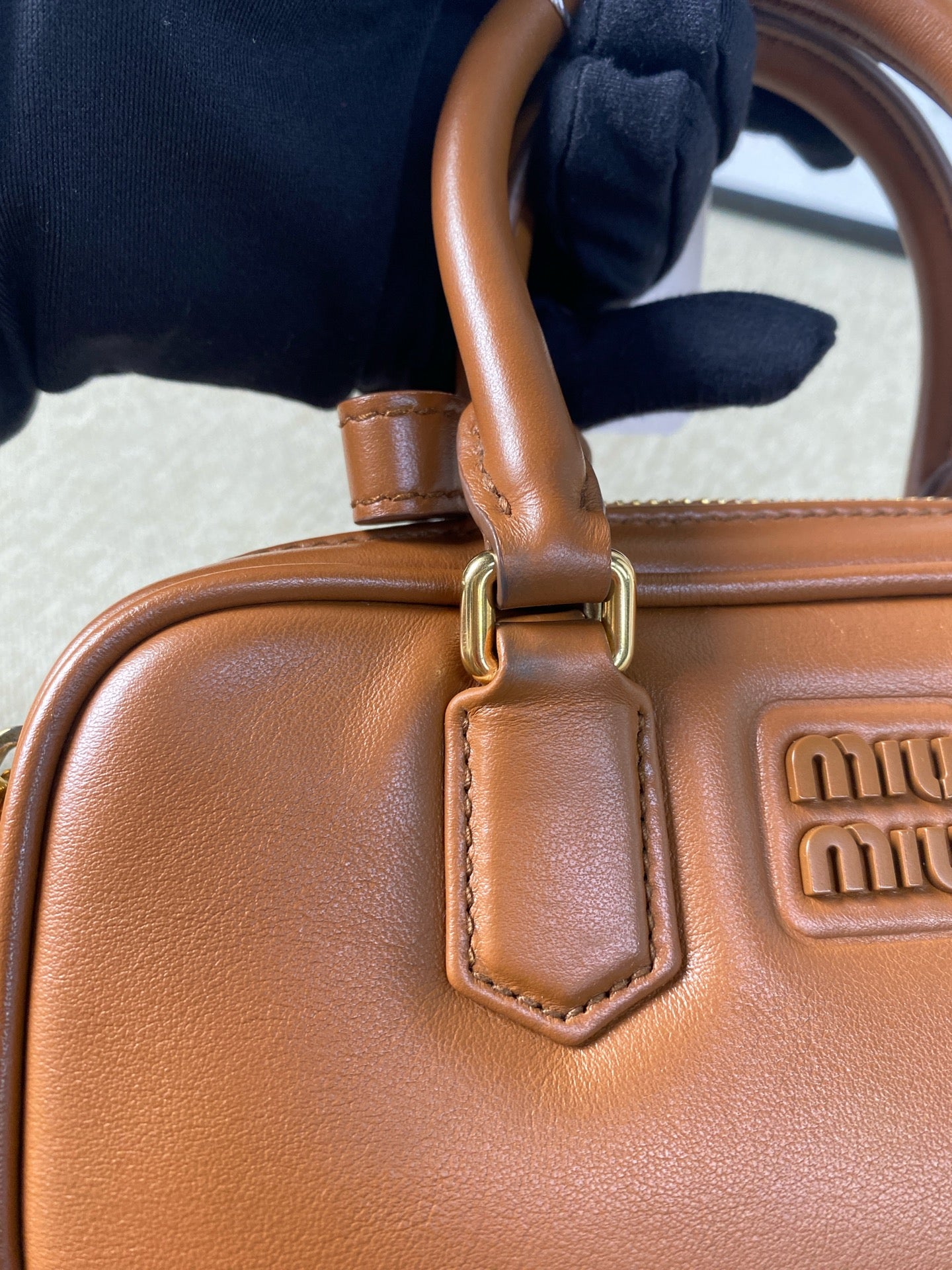 Miu Miu - Arcadie Bowling Bag - Leather - Brown - (mini)