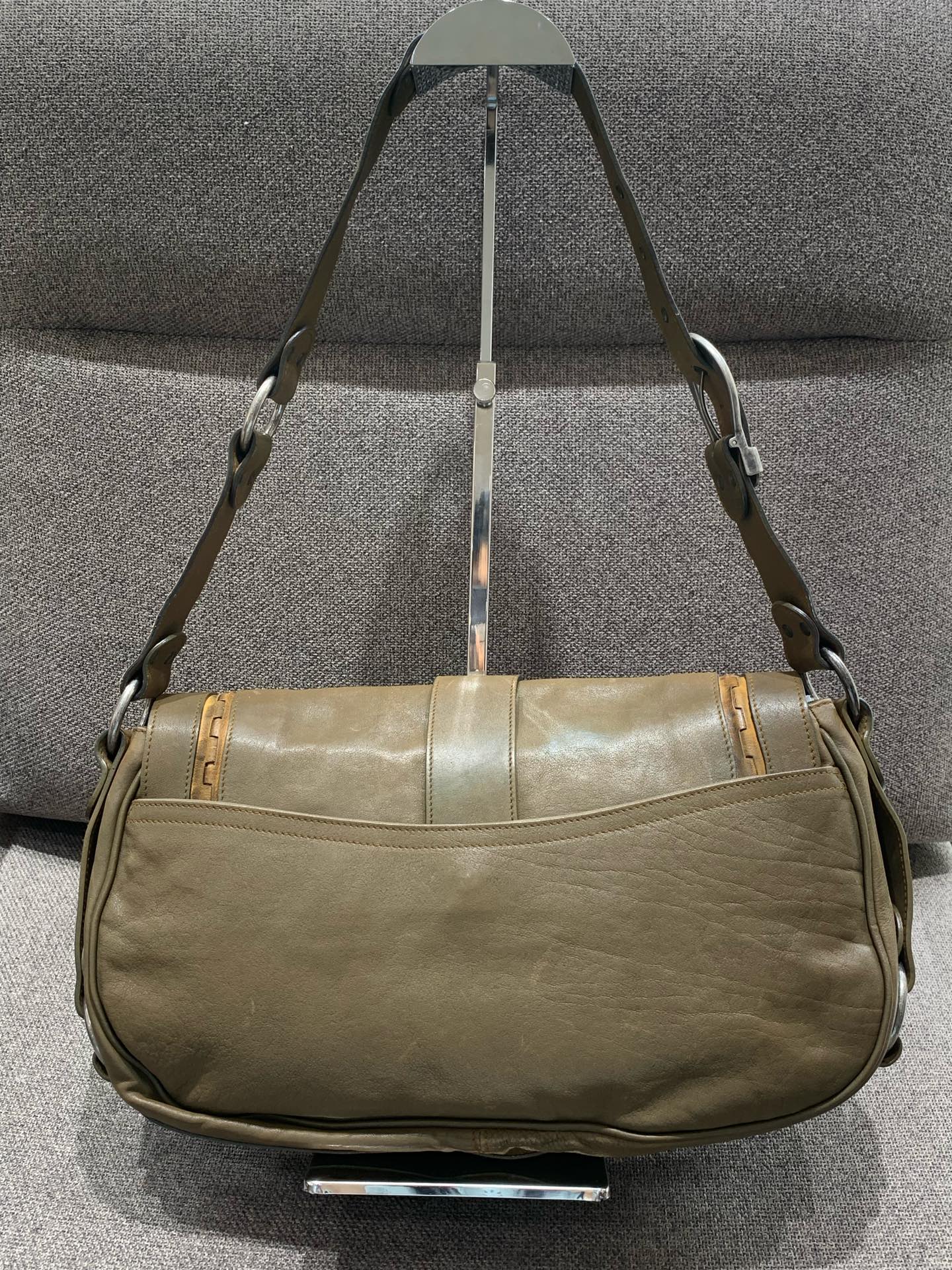 Christian Dior - Large Flap Shoulder Bag - Leather - Green - (large)