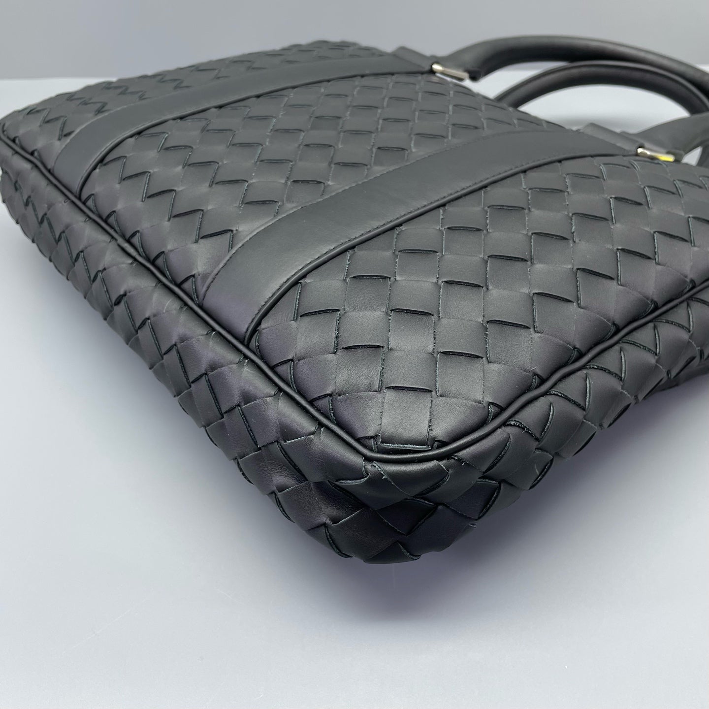 Bottega Veneta - Intrecciato Woven Briefcase - Leather - Black - (small)