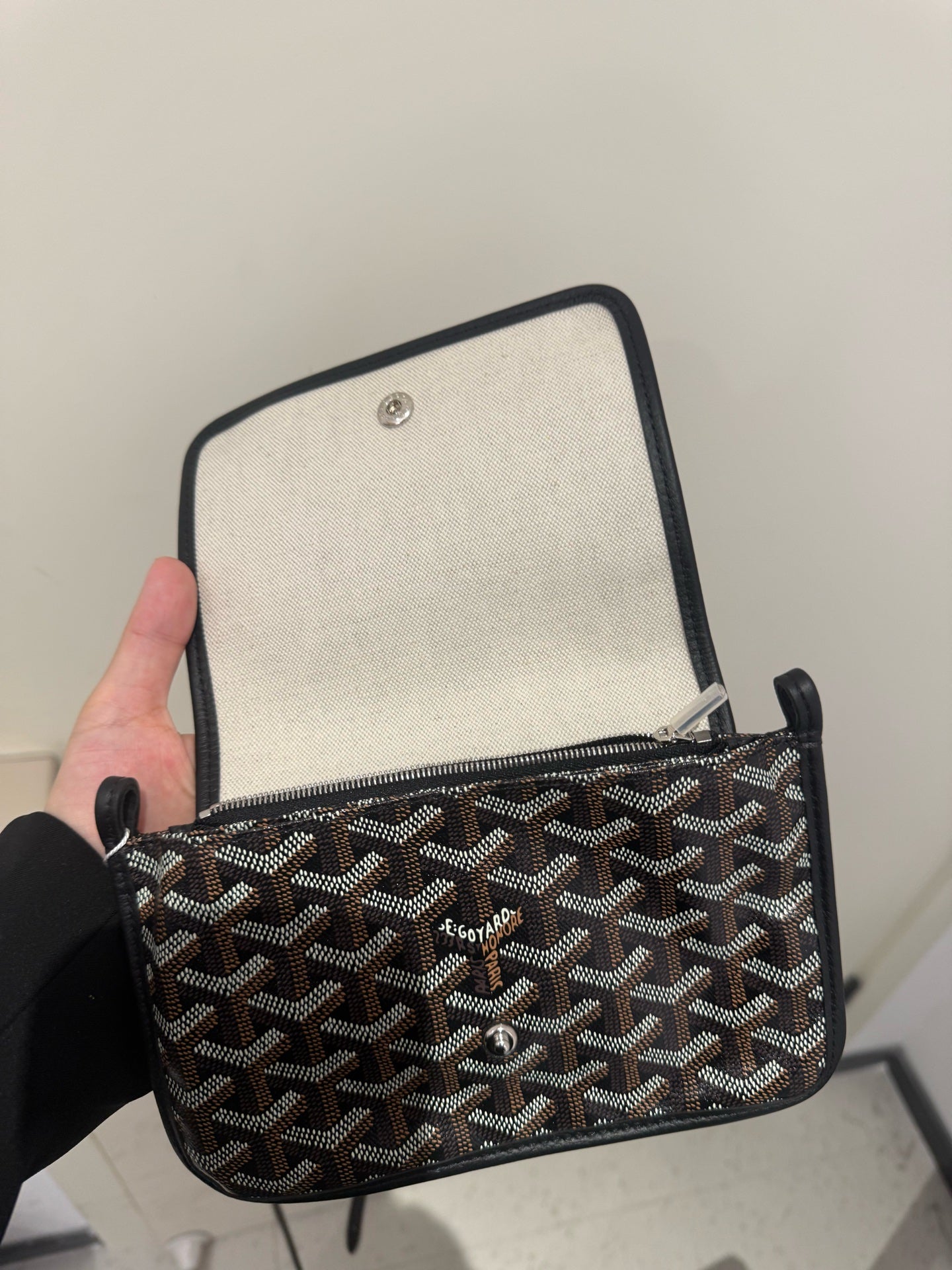 Goyard - Plumet - Goyardine canvas with leather trim - Black - (small)