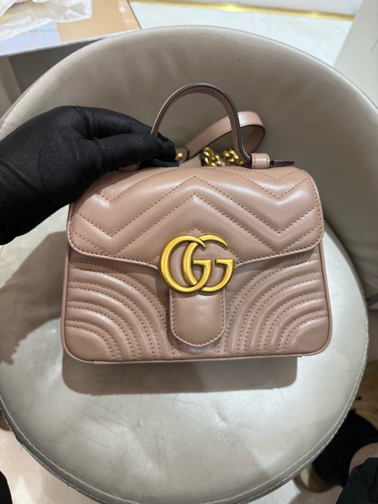 Gucci - Marmont - Leather - Beige - (mini)