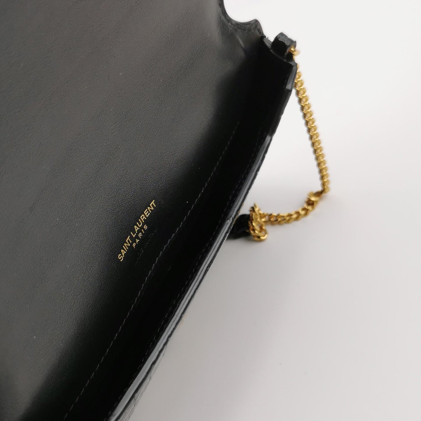 Saint Laurent - Monogram Chain Wallet - Leather - Black - (mini)