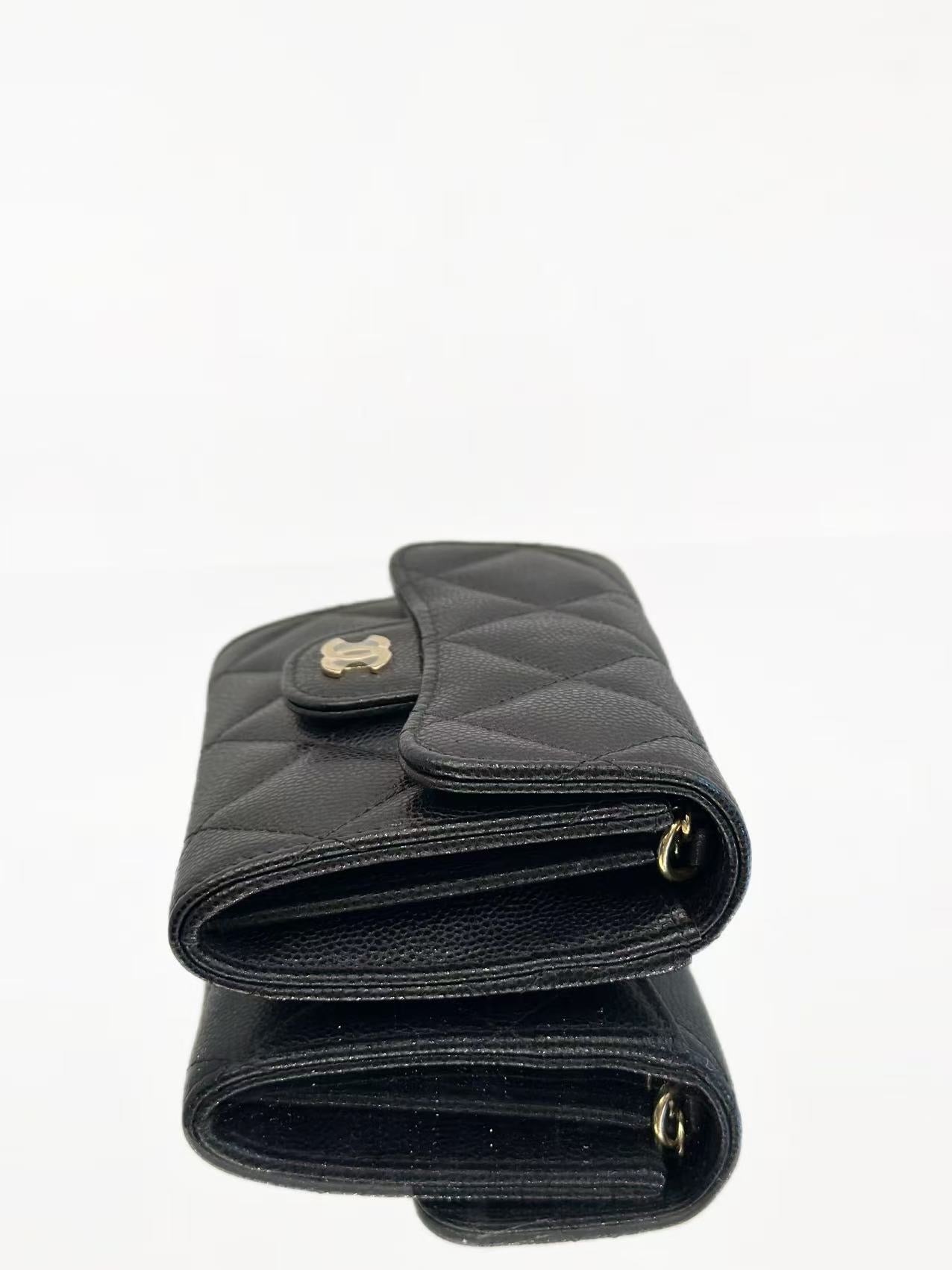 Chanel - Mini Chain Card Holder - Caviar leather - Black - (mini)
