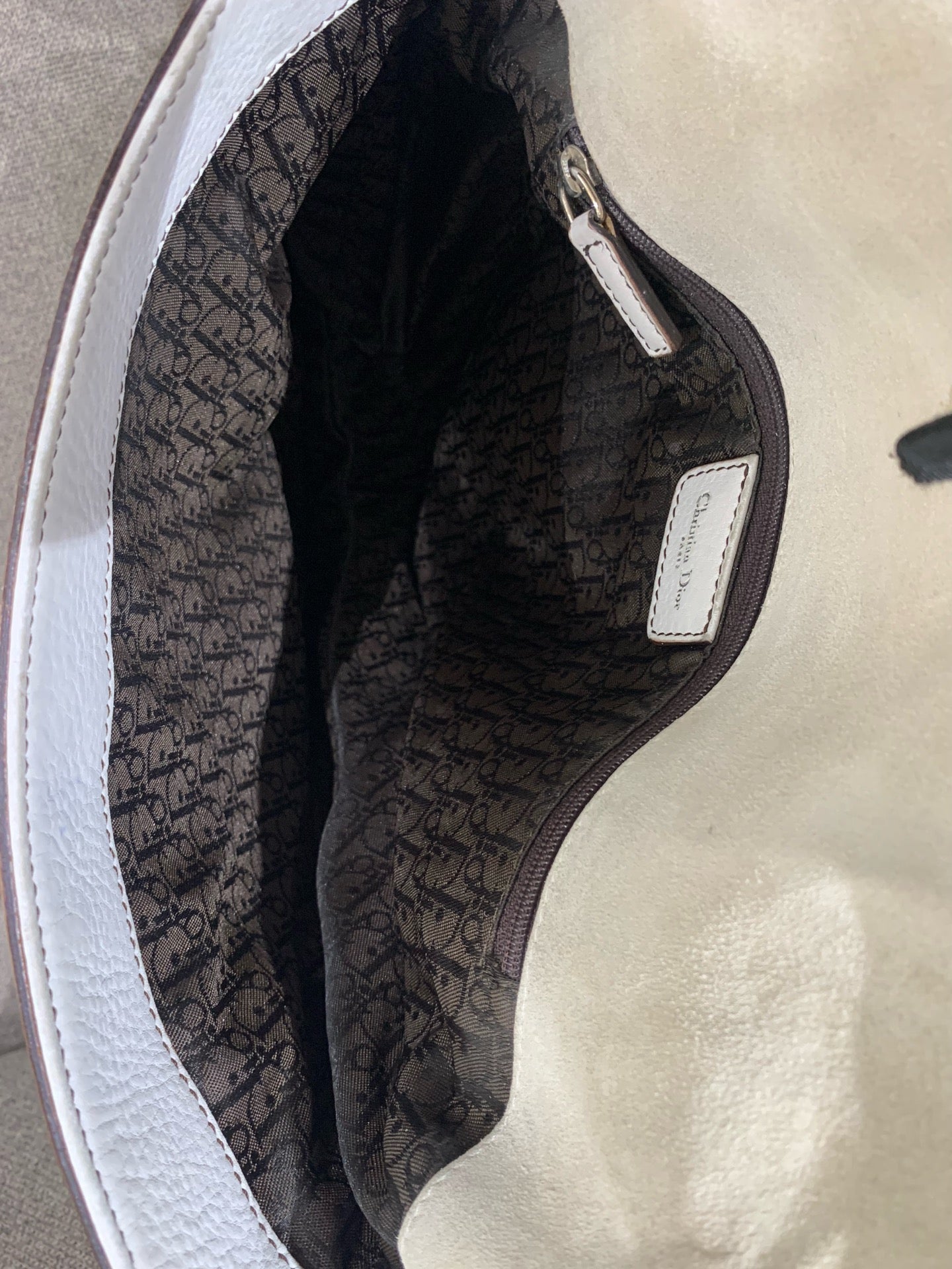 Dior - Saddle Bag - Grained calfskin leather - White - (medium)