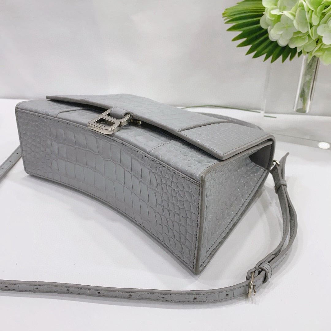 Balenciaga - Hourglass Top Handle Bag - Leather - Grey - (large)