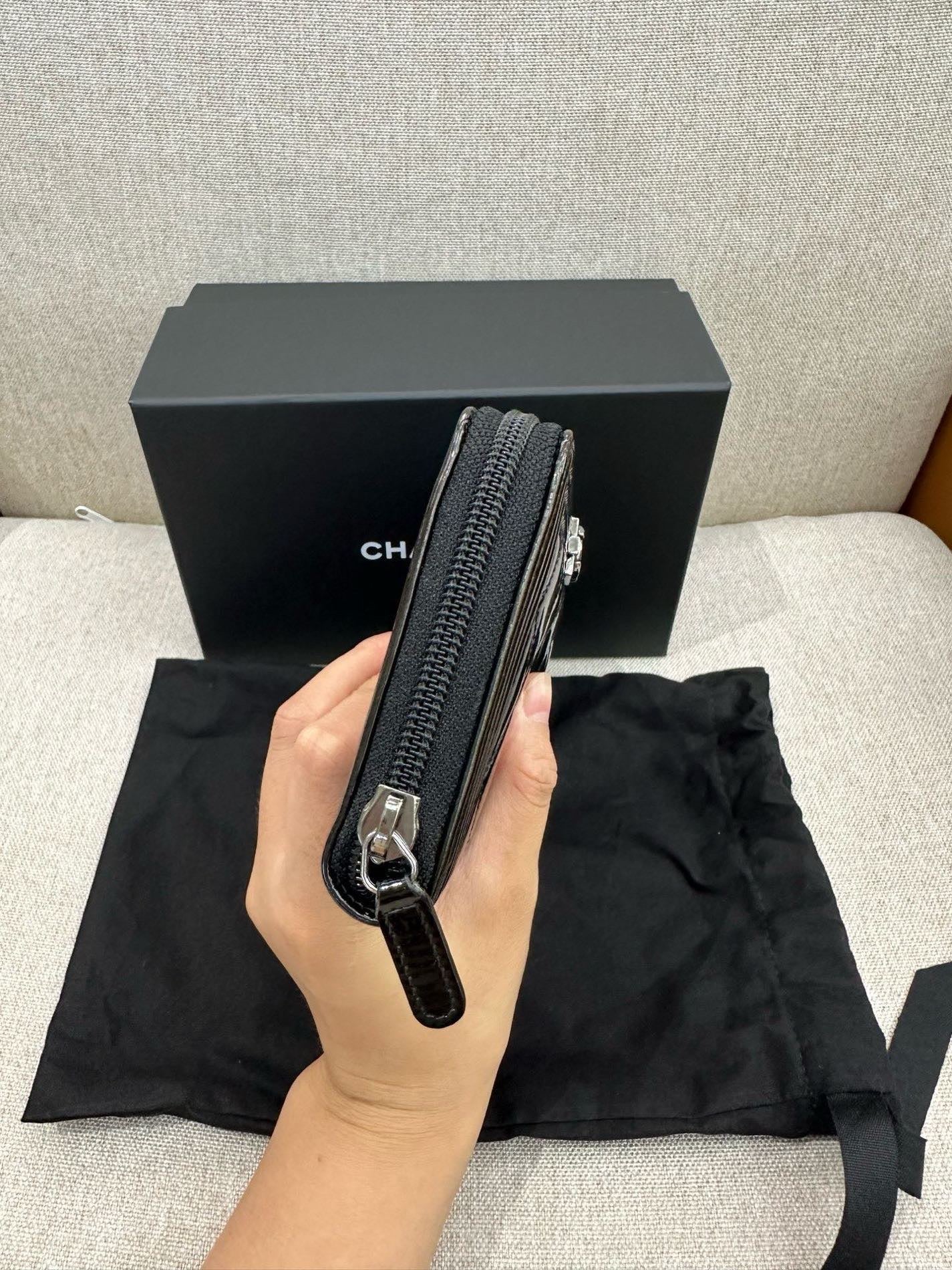 Chanel - Boy Chanel Long Wallet - Patent leather - Black - (small)